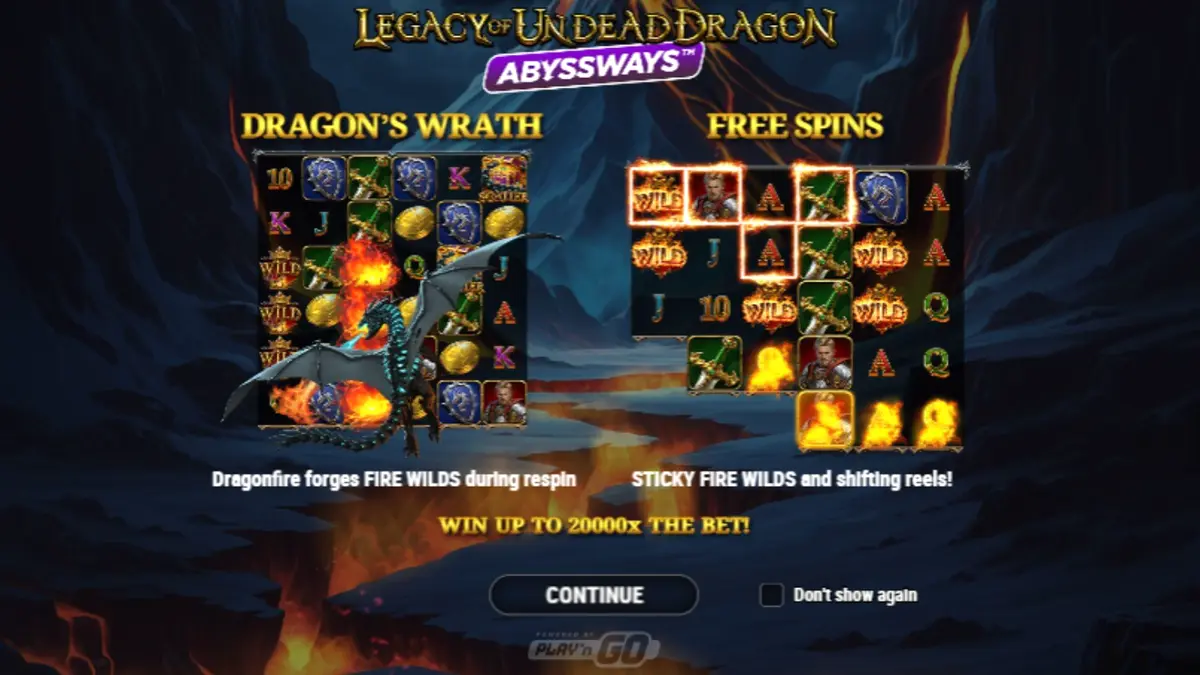 Legacy of Undead Dragon Abyssways স্লট গেমের ড্রাগন এবং নাইট থিম